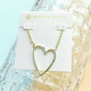 Kendra Scott Pendant Necklace - Ansley Heart - Gold